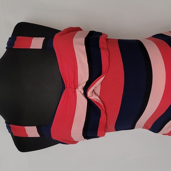 Red Multi-Stripe Maternity Dress - Picture 6 of 8